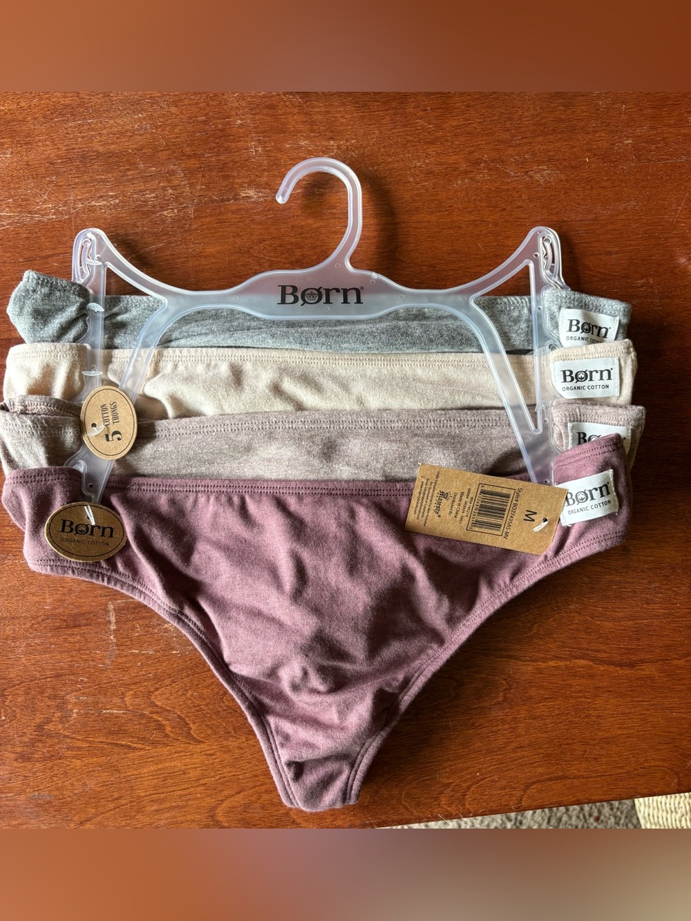 Born Organic Cotton Thong Panties NWT set of 4